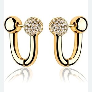 Gold Hoops Earrings Modern Design